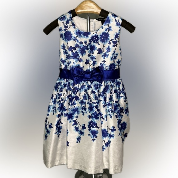 George Other - Gorgeous Royal Blue And White Floral Formal Dress size 5